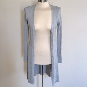Love tree Ribbed Light Grey Long Cardigan (Size S)